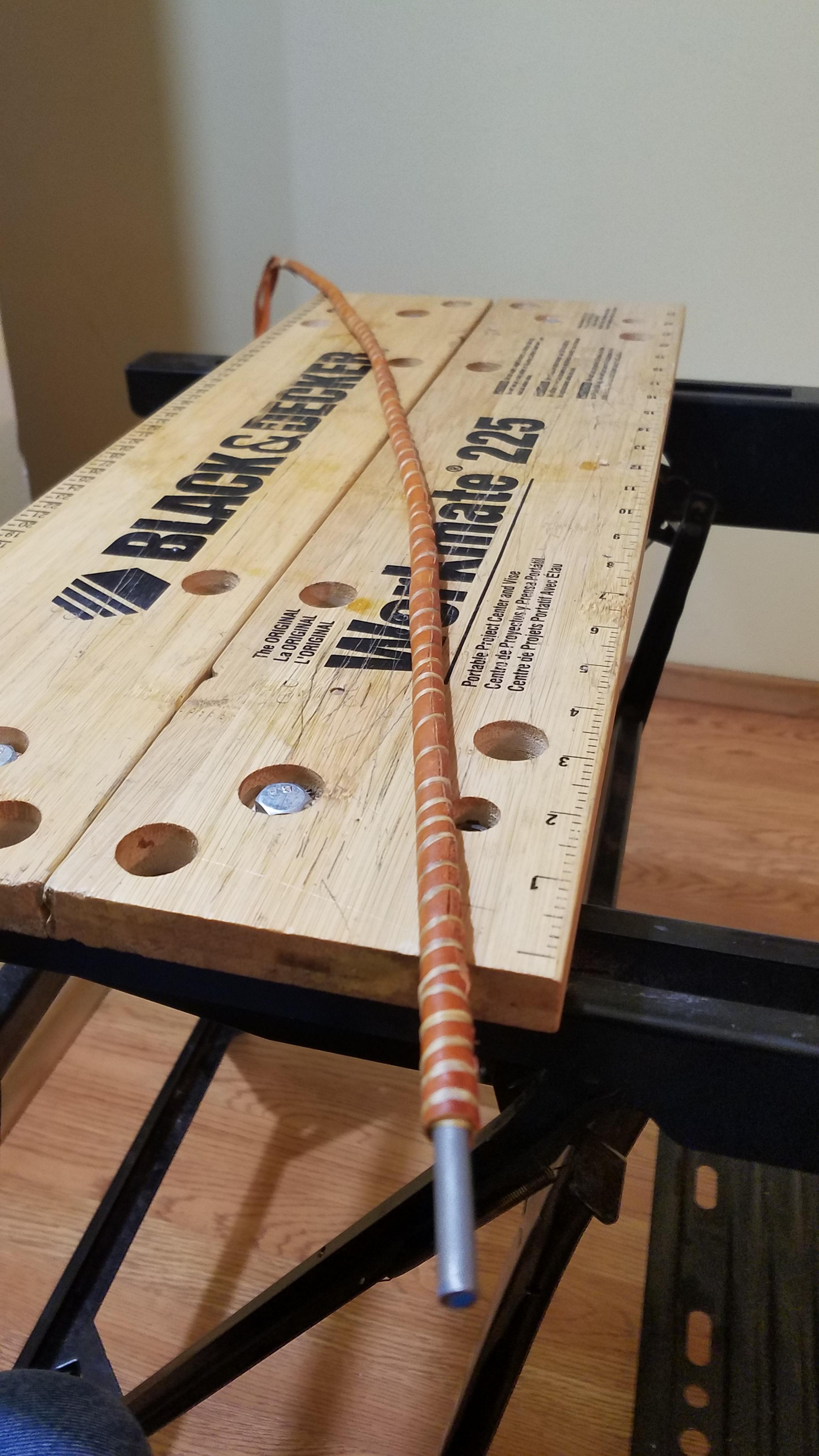 Rawhide whip core and boster